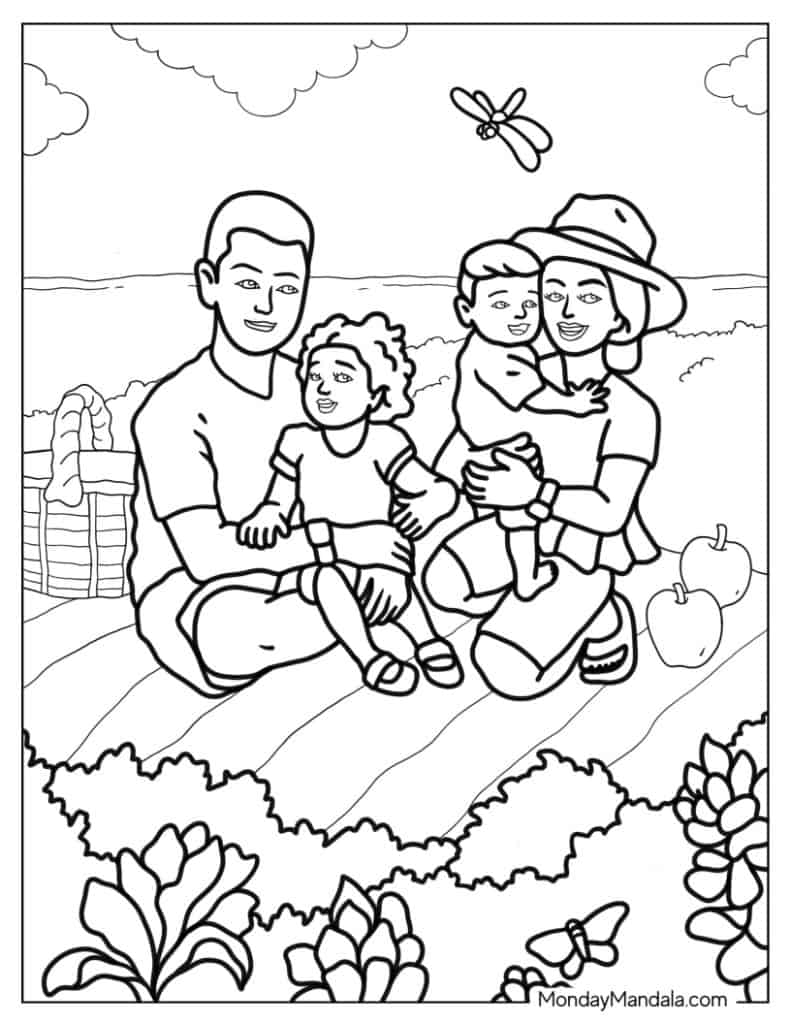Family coloring pages free pdf printables