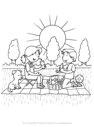 Picnic coloring page all kids network summer coloring pages coloring pages coloring books