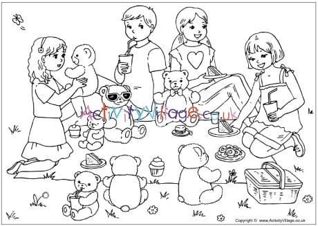 Teddy bears picnic louring page
