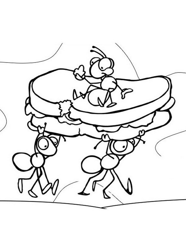 Coloring pages picnic ants coloring page