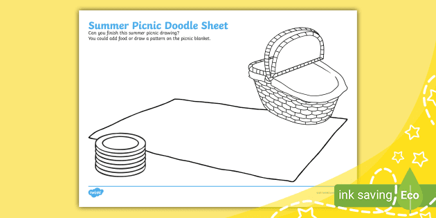 Summer picnic doodle