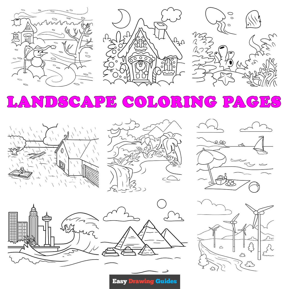 Free printable landscape coloring pages for kids