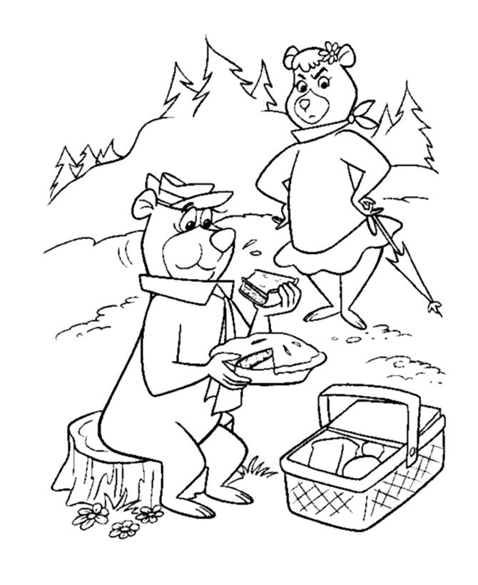 Picnic coloring pages