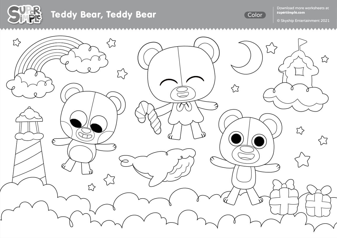 Teddy bear teddy bear coloring page
