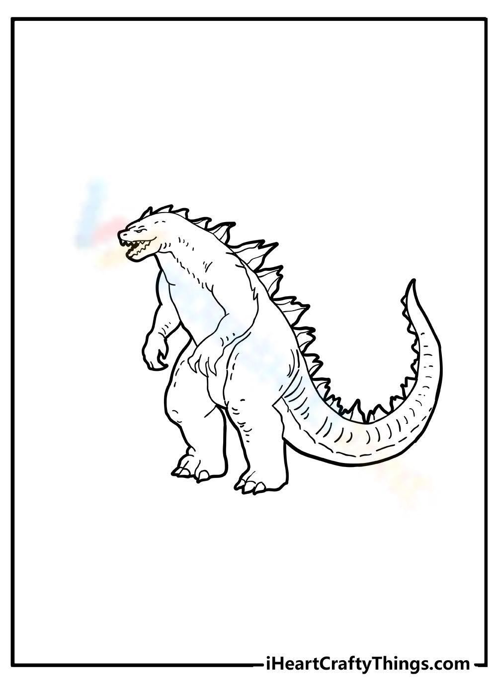 Free printable godzilla coloring pages for kids adults