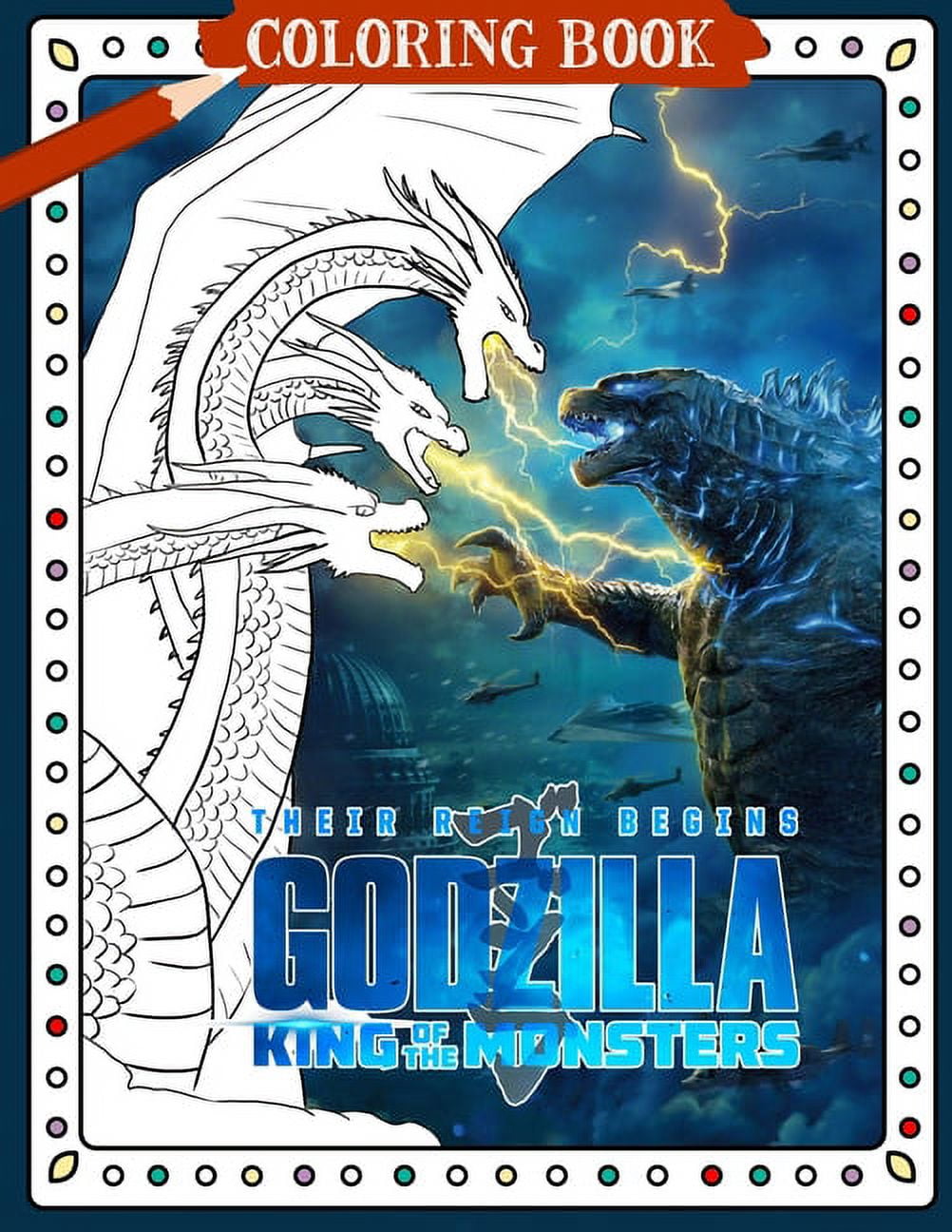 Godzilla coloring book king of the monsters paperback