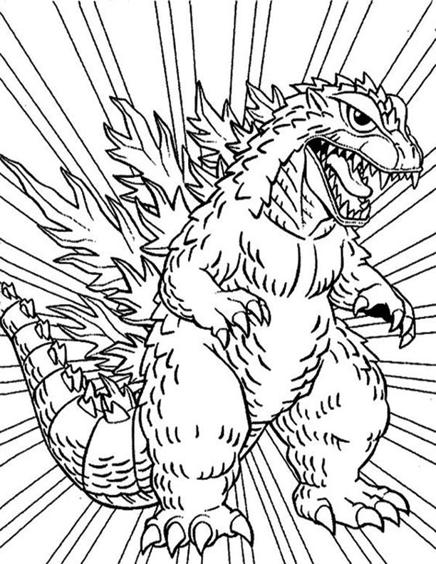 Free easy to print godzilla coloring pages