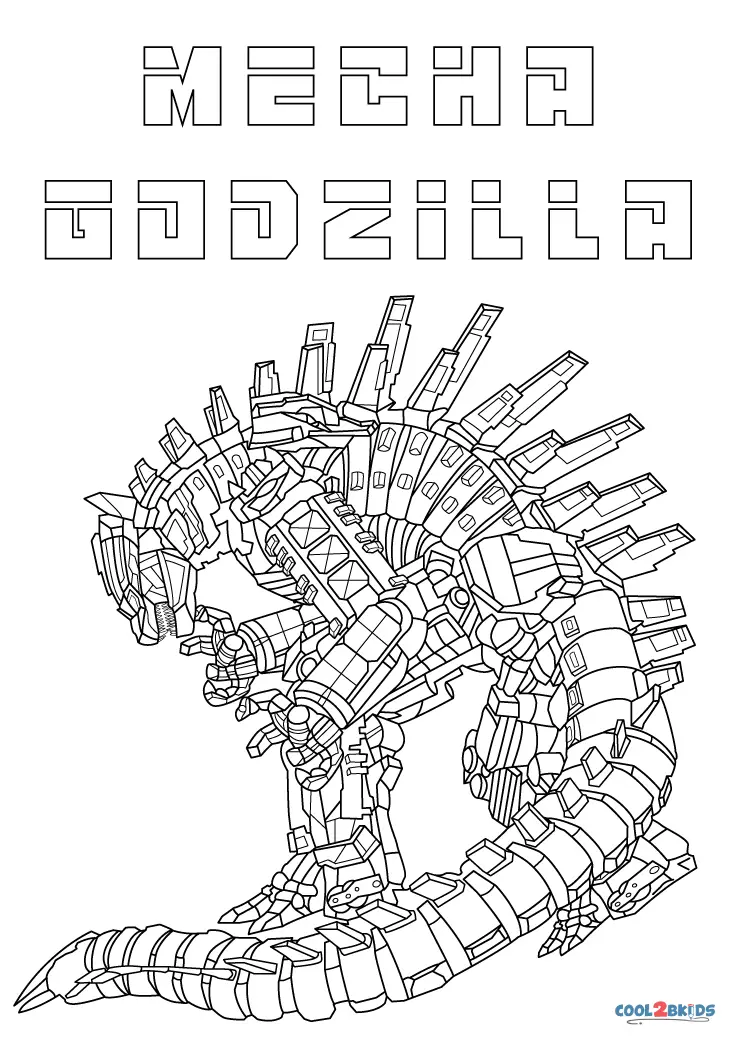 Free printable mechagodzilla coloring pages for kids