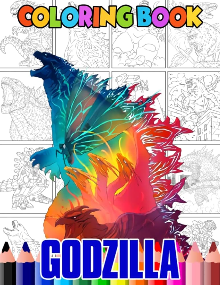 Gdzilla coloring book coloring books for adult and kids