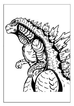 Printable godzilla coloring pages bring the legendary monster to life pages