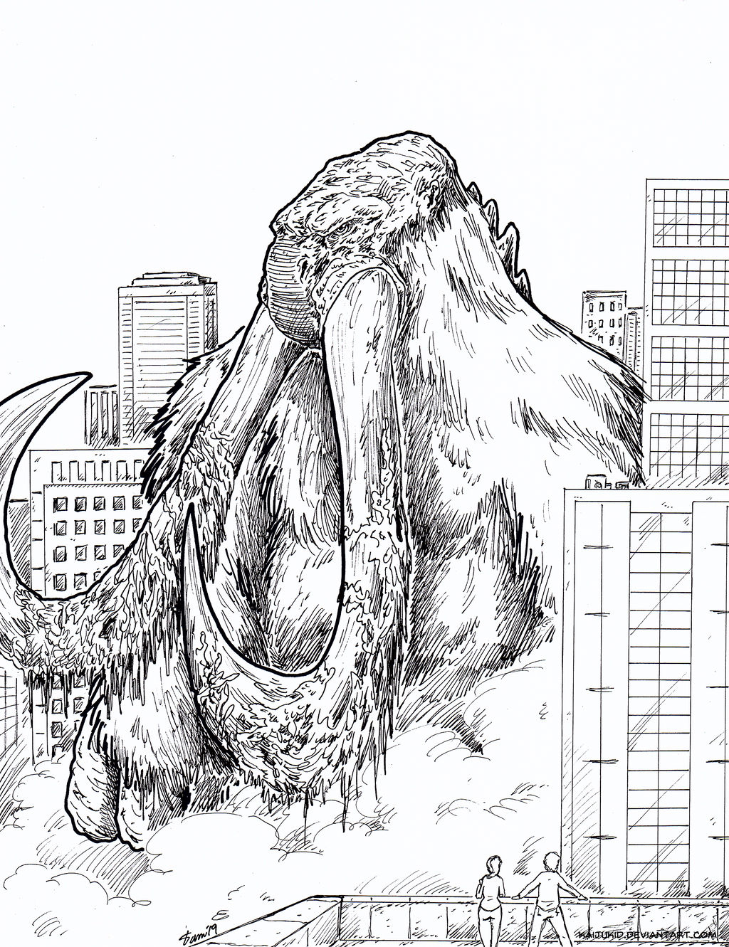 Kaiju coloring book titan behemoth by kaijukid on