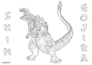 Free printable shin godzilla coloring pages for kids