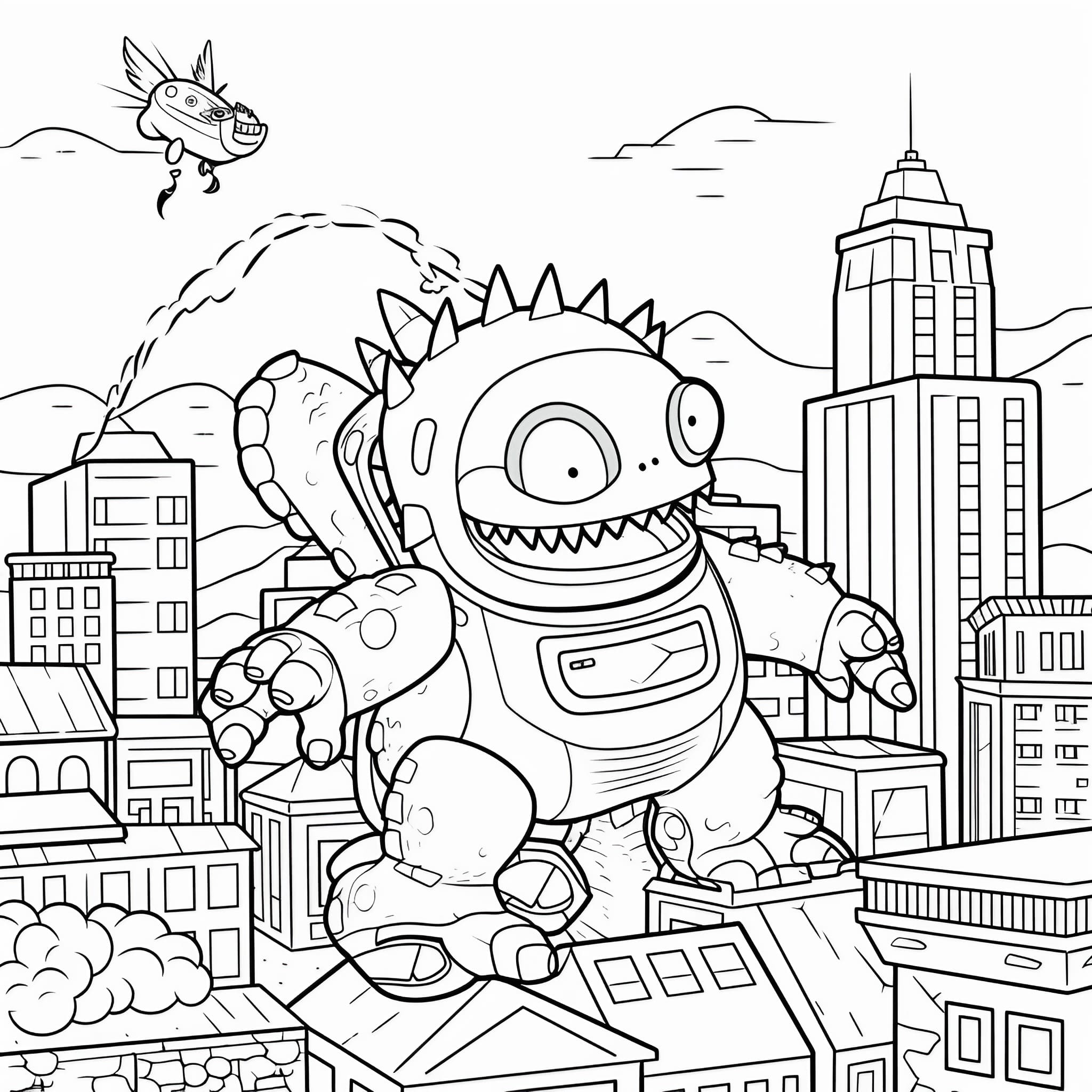 Godzilla coloring pages for free printable