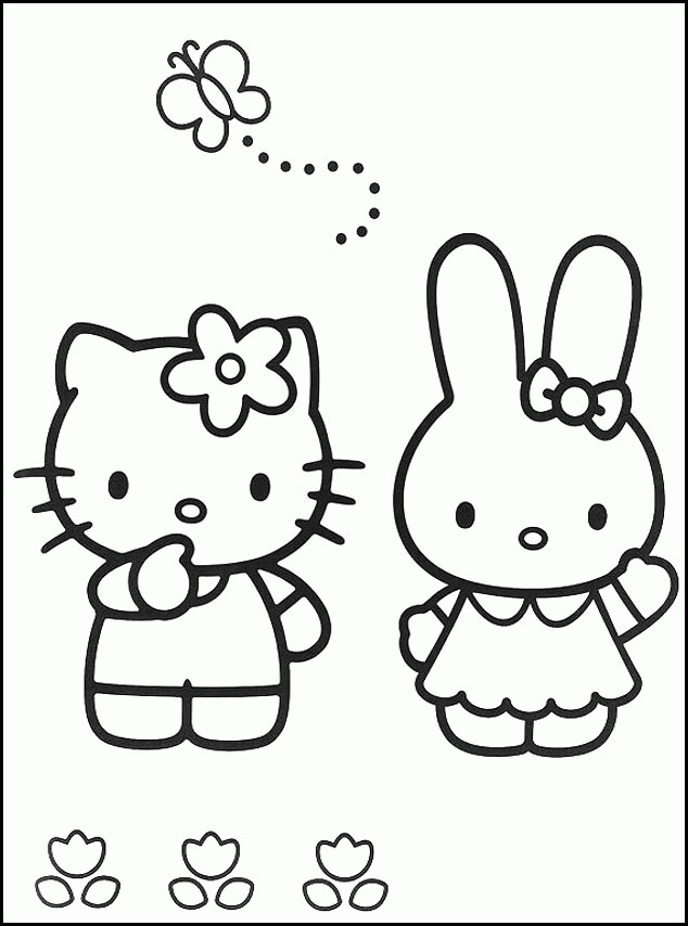 Hello kitty and friends coloring pages printable for free download