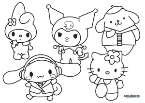 Free printable hello kitty coloring pages for pages
