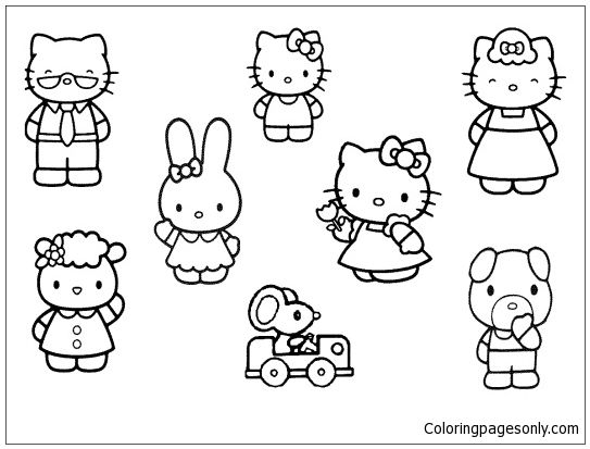 Hello kitty and friends coloring page hello kitty colouring pages hello kitty coloring kitty coloring