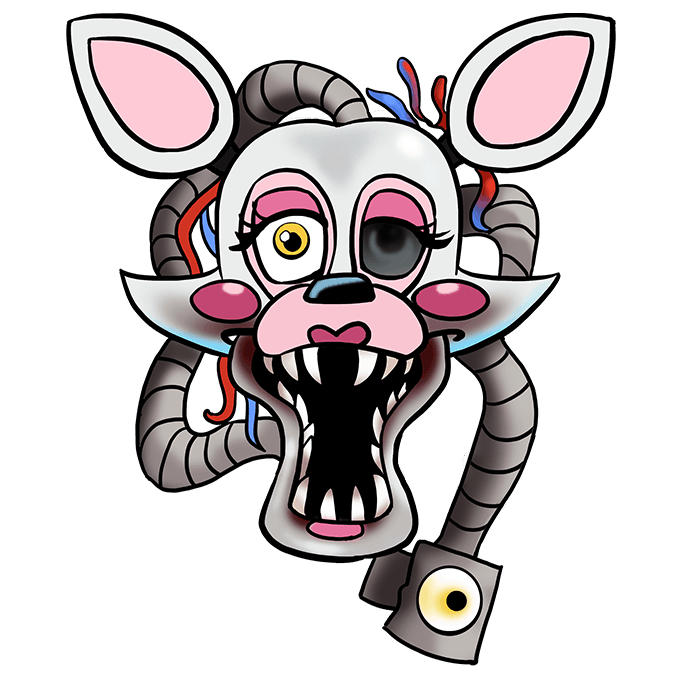 How to draw mangle from five nights at freddys