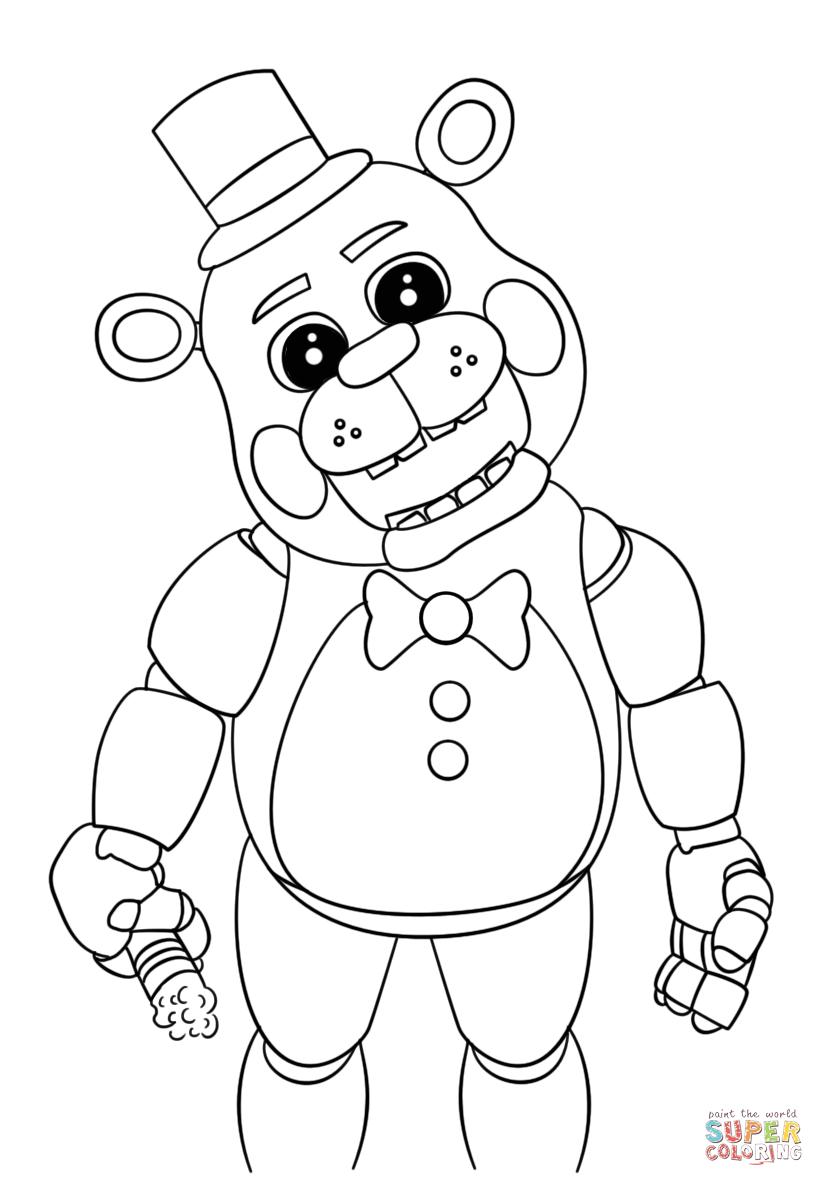 Cute five nights at freddys coloring page free printable coloring pages