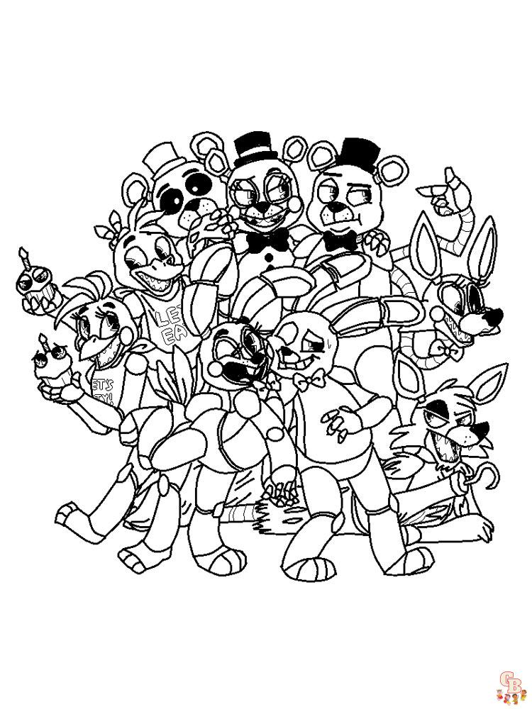 Free printable animatronics coloring pages for kids