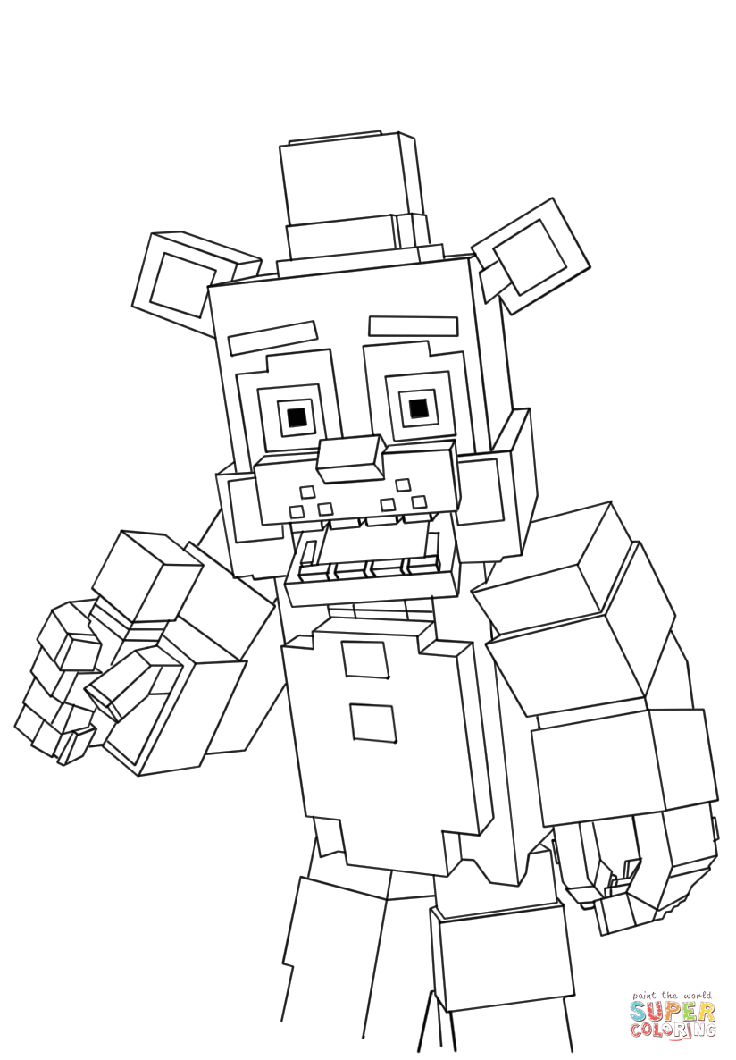 Minecraft freddy coloring page free printable coloring pages