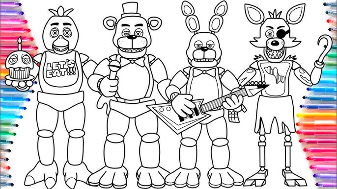 Five nights at freddys new coloring pages how to color fnaf toy animatronics ncs music