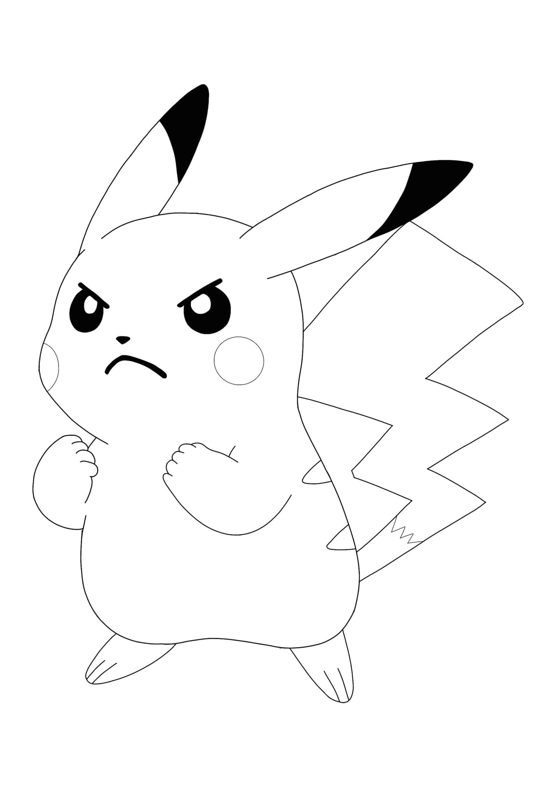 Angry pokemon pikachu coloring pages