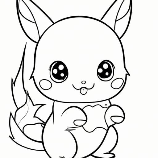 Cute pikachu coloring page