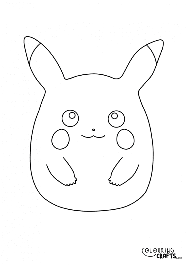 Pokemon pikachu squishmallows printable colouring page