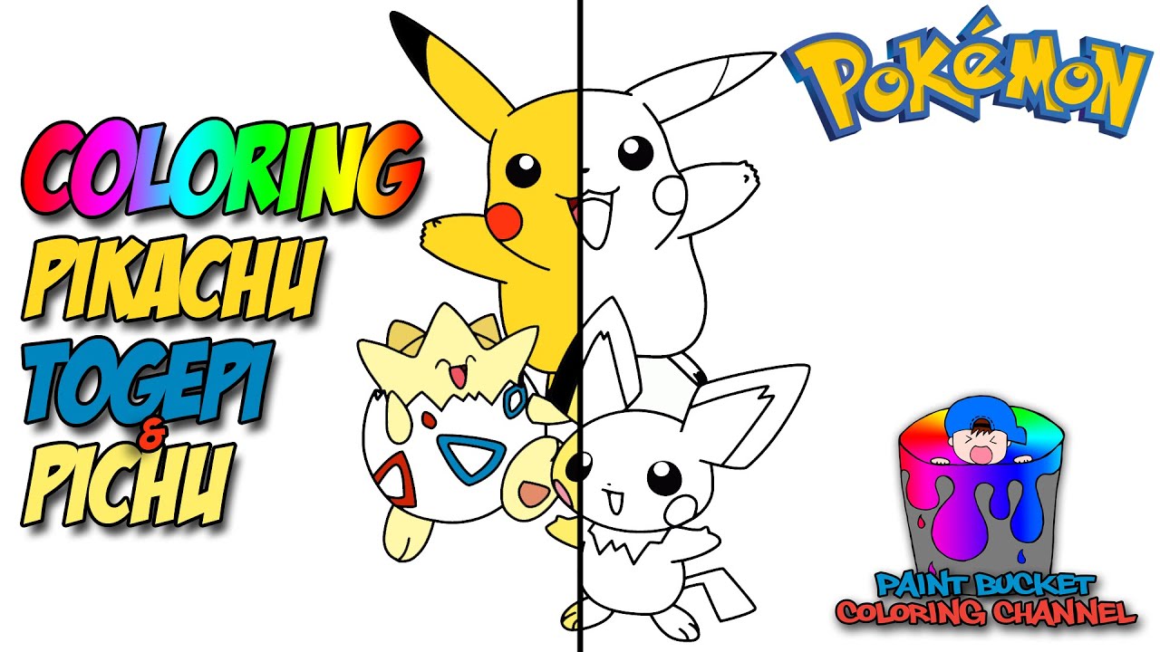 Coloring pikachu togepi pichu coloring page