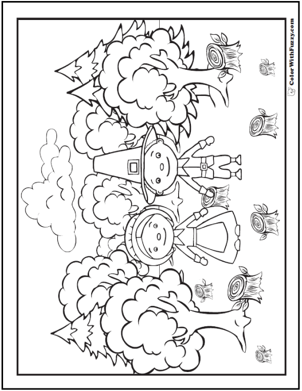 Cute pilgrim coloring page mom and dad at work