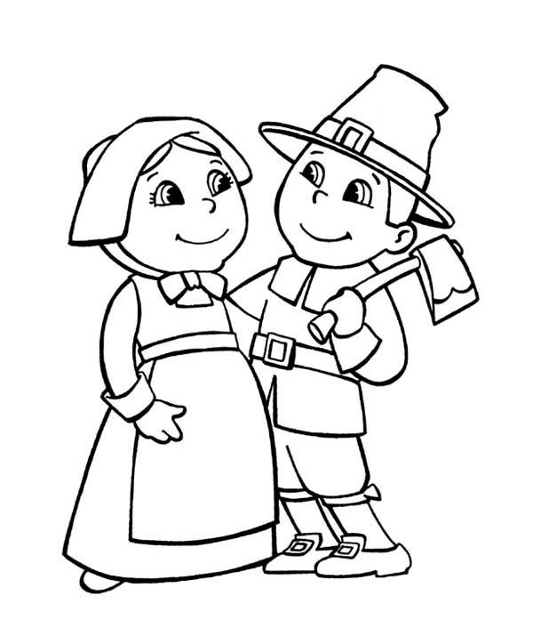 Pilgrim couple coloring pages thanksgiving coloring pages super coloring pages people coloring pages