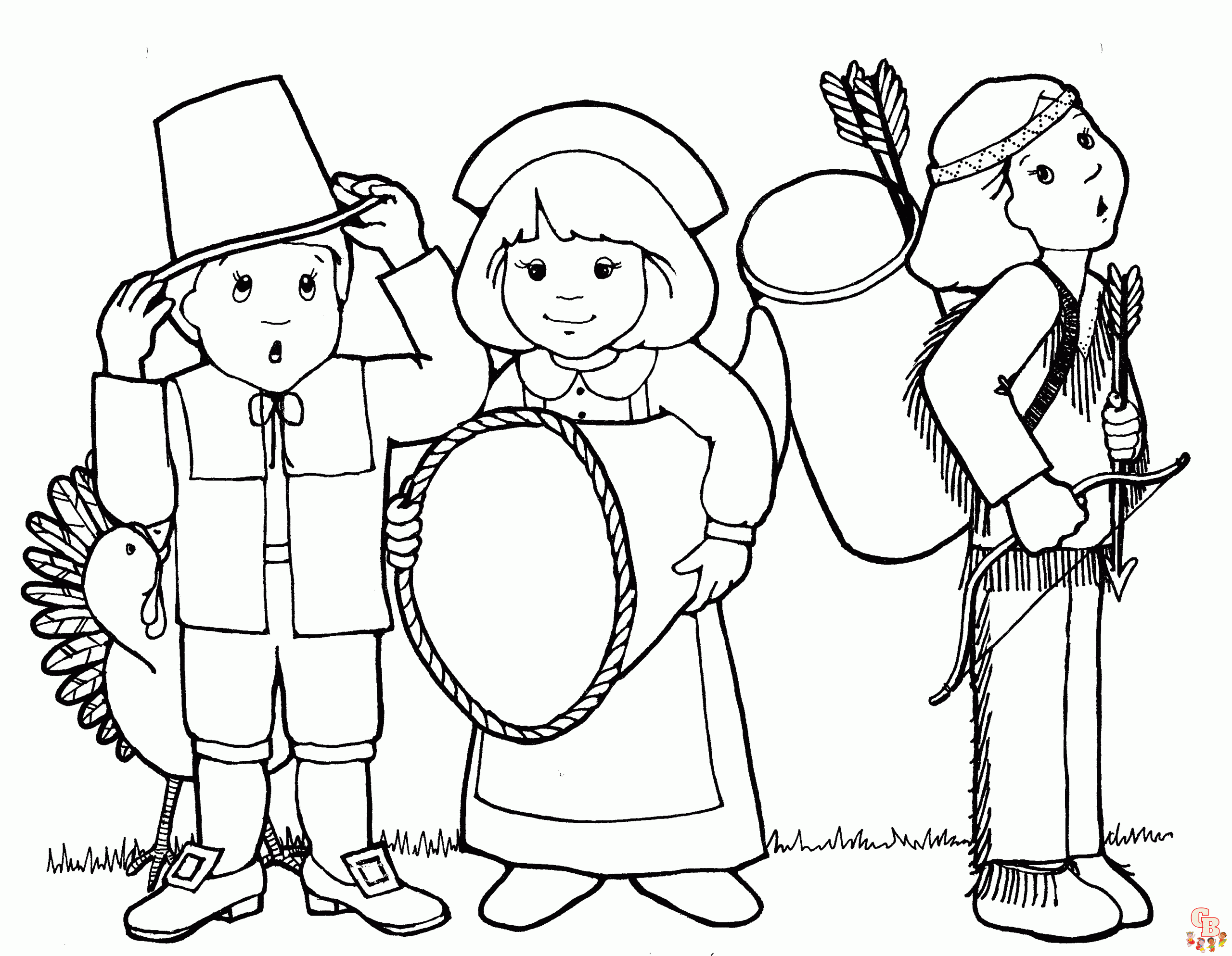 Printable pilgrim coloring pages free for kids and adults