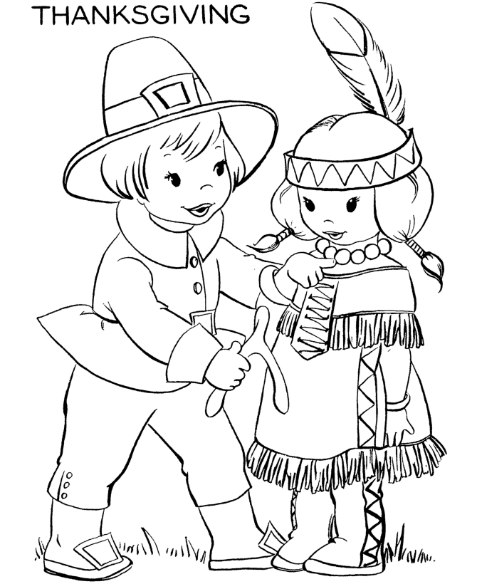 Thanksgiving holiday coloring page sheets pilgrim boy