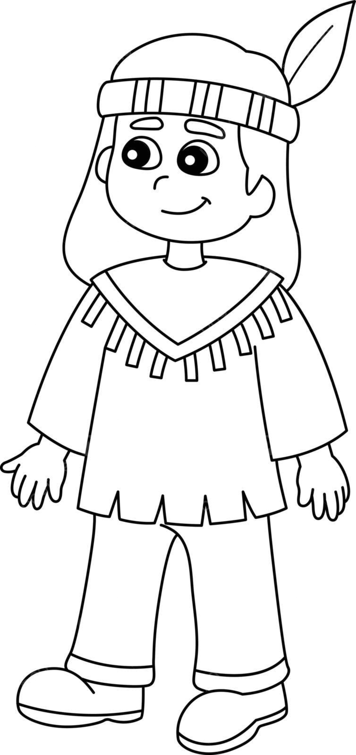 Thanksgiving pilgrim native boy isolated coloring page silhouette art colouring page vector ring drawing thanksgiving drawing color drawing png and vector with transparent background for free download