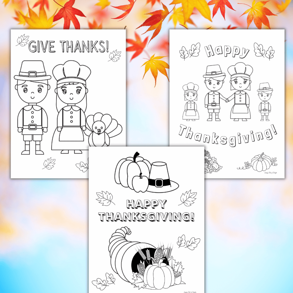 Cute thanksgiving pilgrim coloring pages free printable