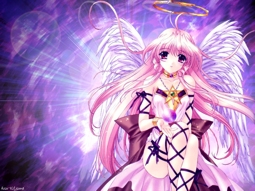 Pink haired angel anime angel girl angel manga anime witch
