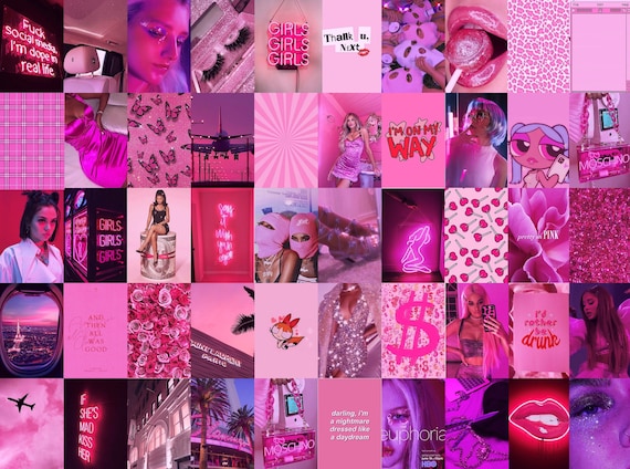 Foto collage kit boujee hot pink baddie aesthetic set von