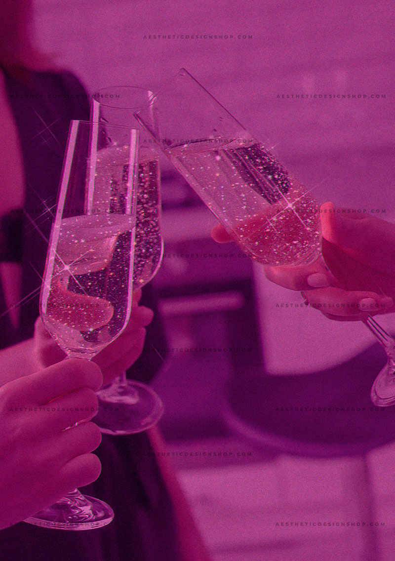 Girls toasting with champagne glasses baddie aesthetic image for wall collage and creative projects â the aesthetic shop
