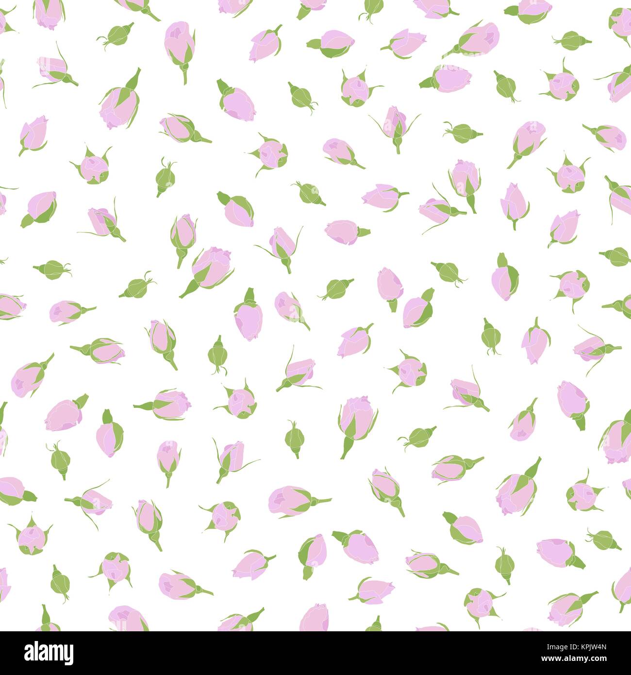 Pink rosebuds seamless pattern romantic theme floral ornament small rose flowers on the white background for web site decoration wallpaper or pat stock vector image art