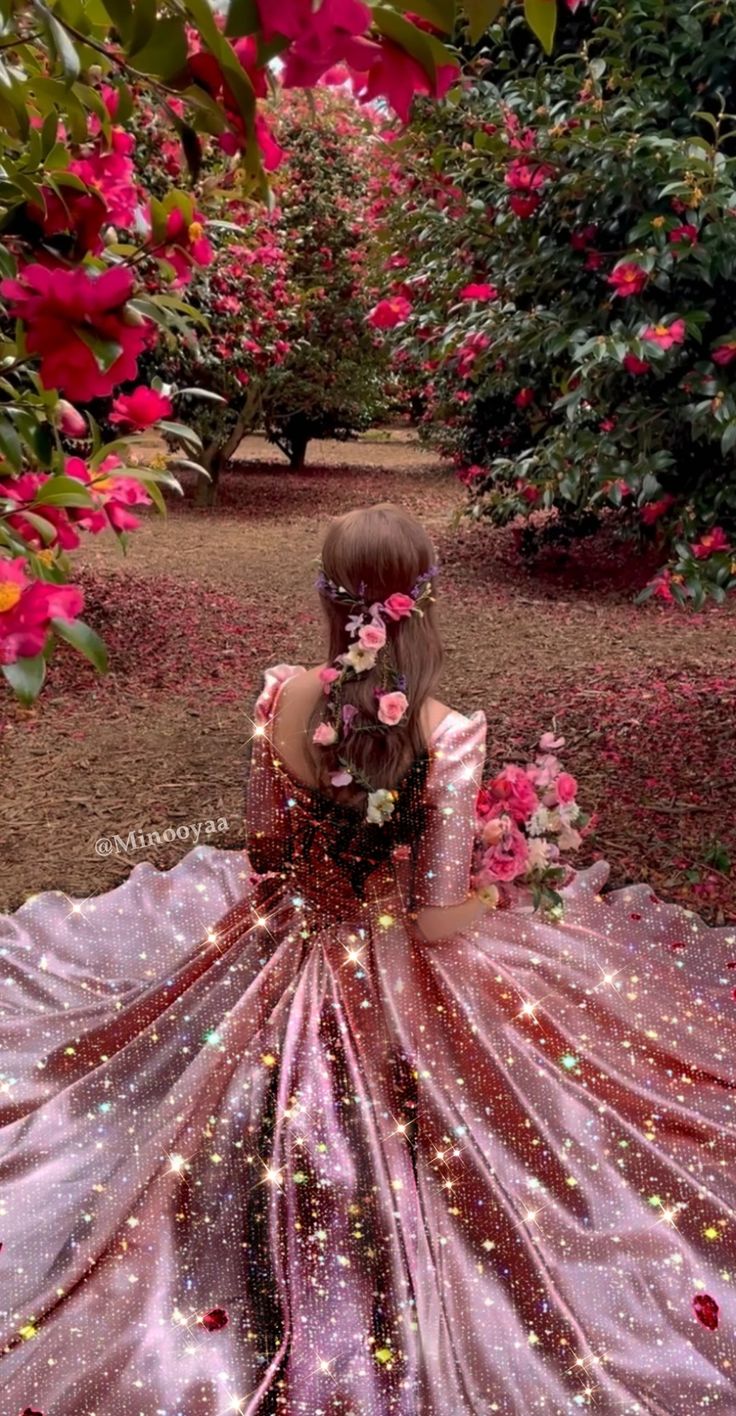 Girly giltter pinky girls with flowers sparkle wedding dress barbie dress
