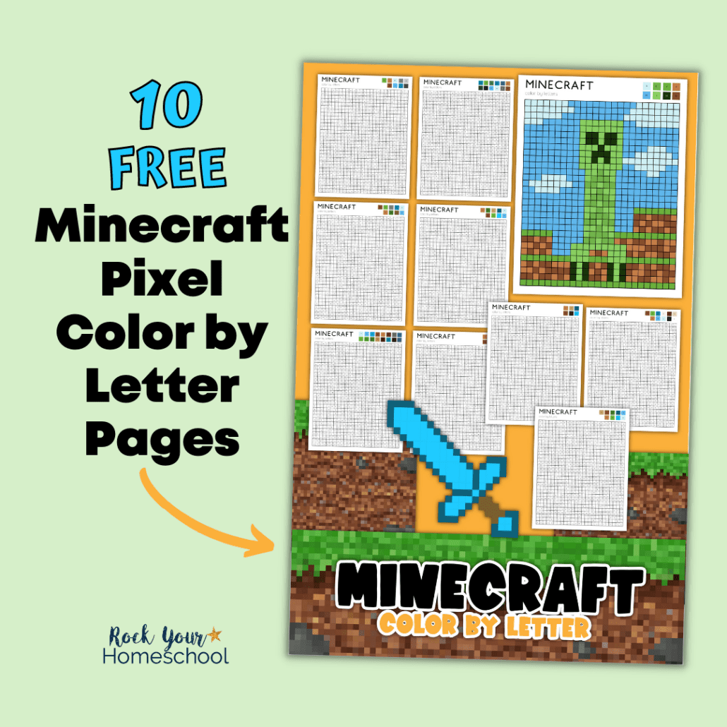 Minecraft pixel coloring pages