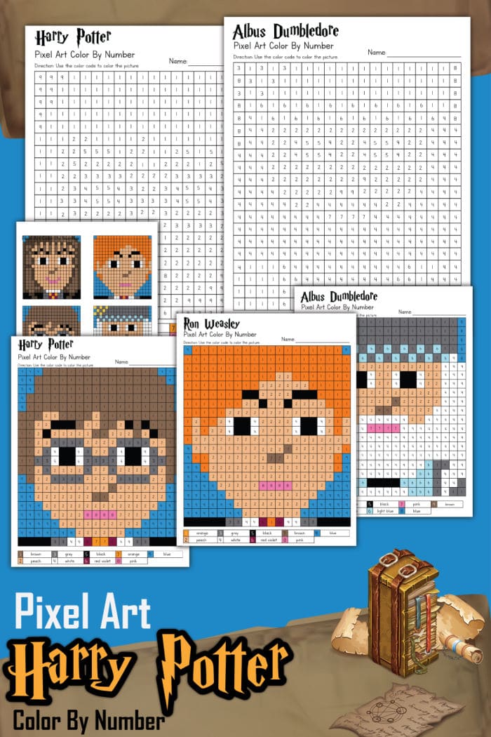 Free harry potter pixel art pages