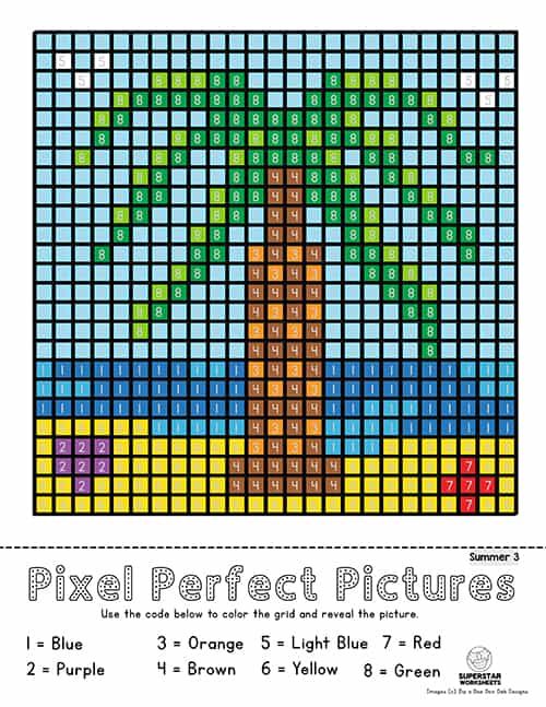 Free color by number pixel coloring pages for all seasons youll find fun mystery picture coloring pages for winter spring â coloring pages pixel pixel color