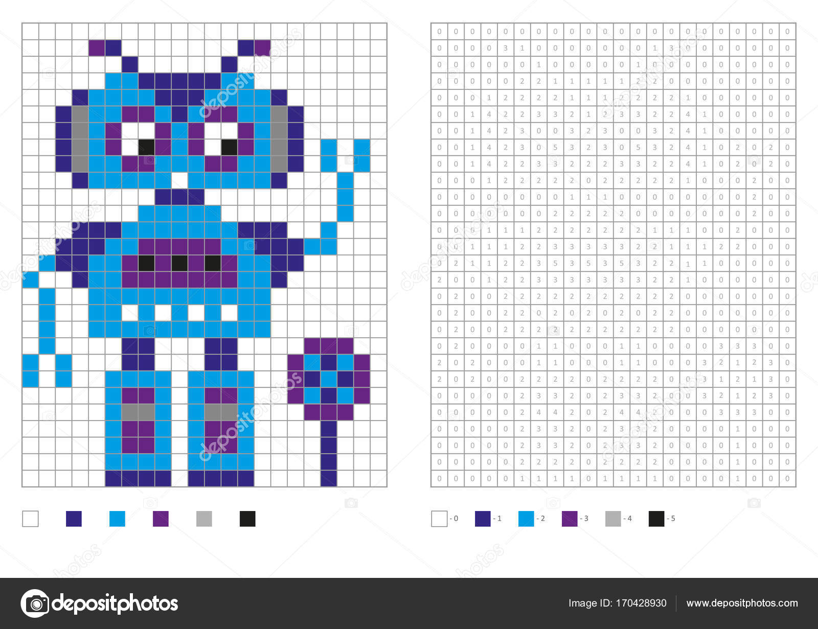 Kids coloring page pixel coloring fantastic robot vector illustration stock vector by aglia