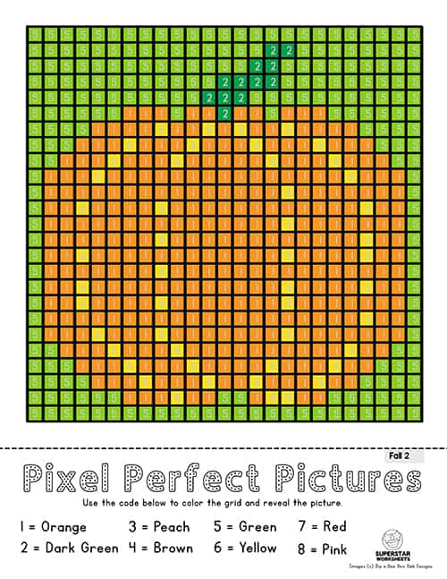 Pixel coloring pages
