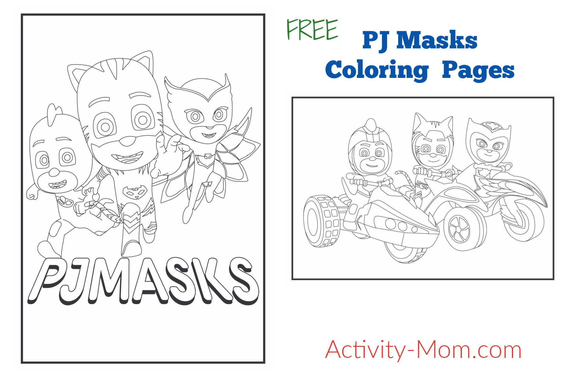 Pj masks coloring pages for kids free printable