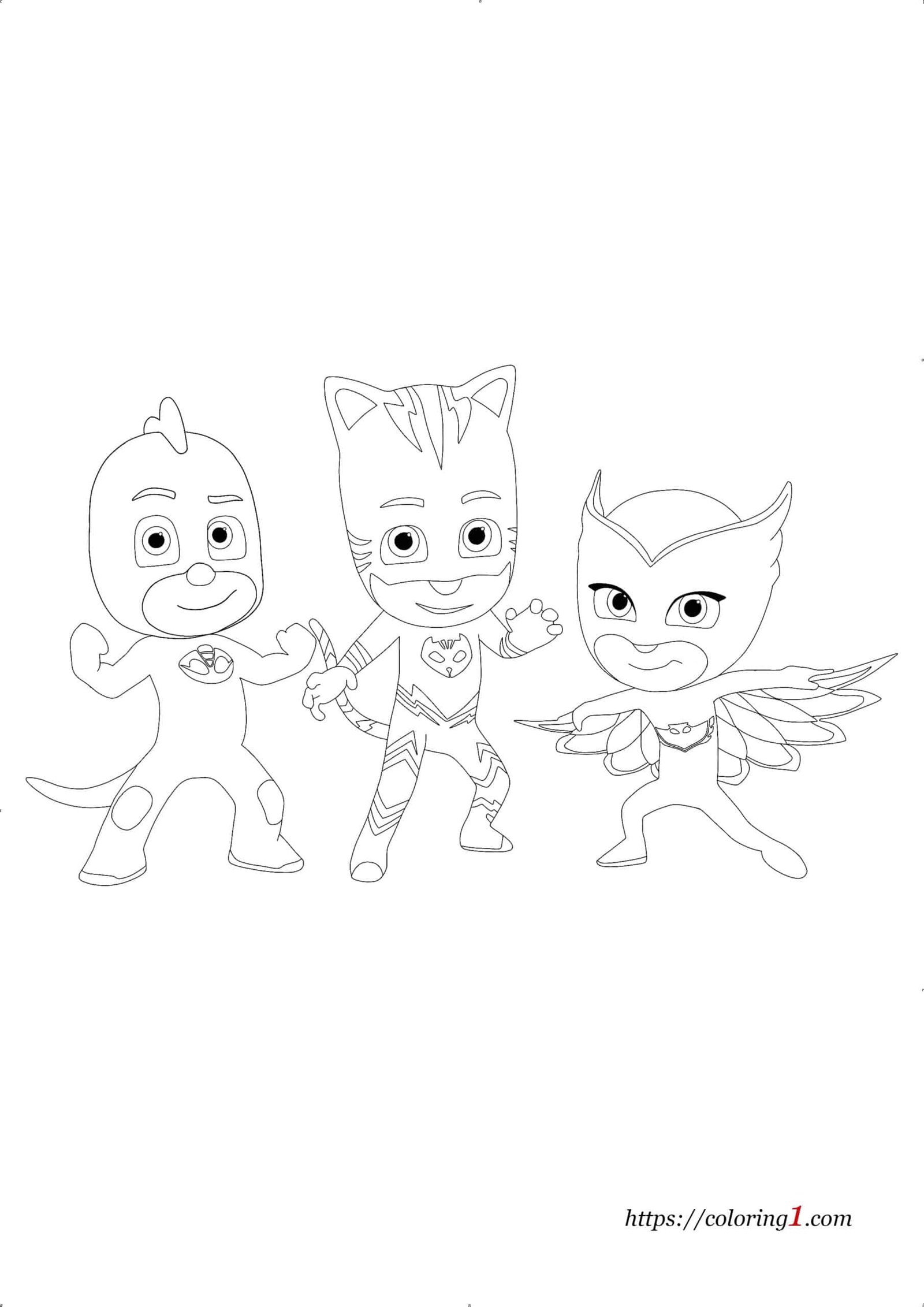 Pj masks characters coloring pages