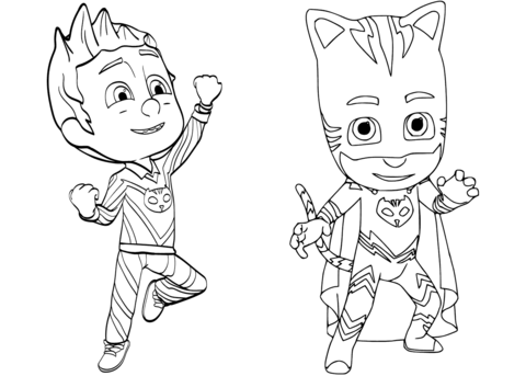 Pajama hero connor is catboy from pj masks coloring page free printable coloring pages