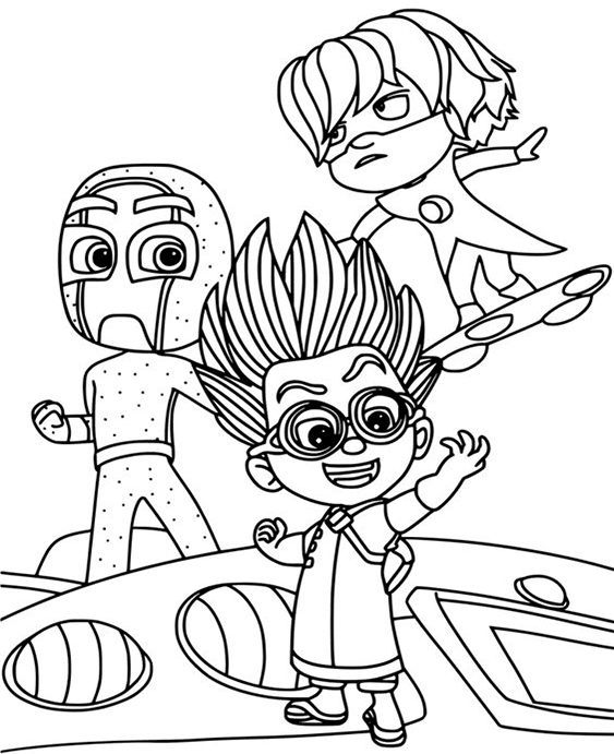 Free easy to print pj mask coloring pages