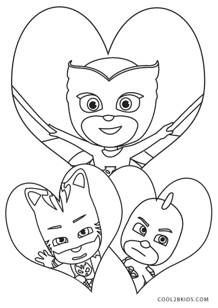 Free printable pj masks coloring pages for kids pj masks coloring pages valentine coloring pages heart coloring pages